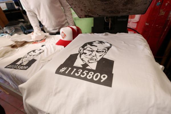 Divided US embraces Trump mug shot merchandise